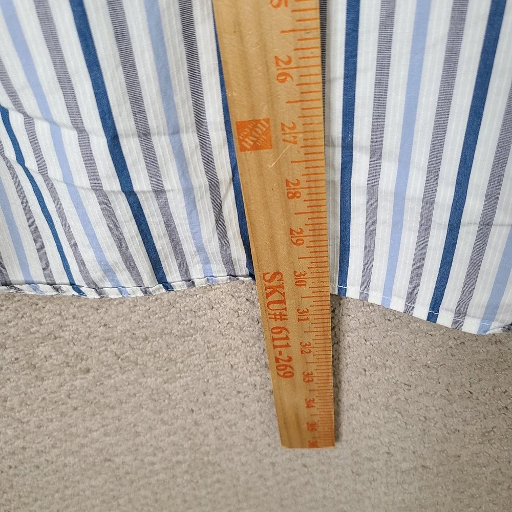 Banana Republic Shirt Mens L Blue Gray Striped Classic Fit Long Sleeve Button Up